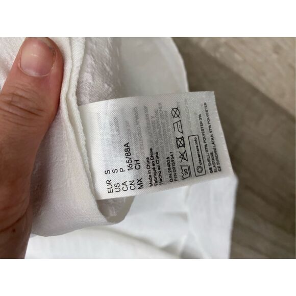 H&M White Seersucker Top, Strappy Shirt, Size Small - Picture 5 of 11